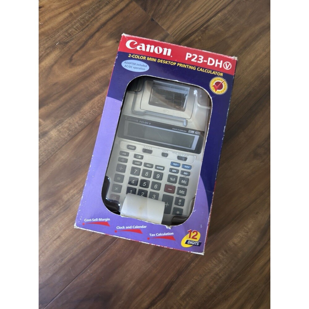 Canon P23-DH V 2 Color Mini Desktop Printing Calculator In Box. Barely Used.